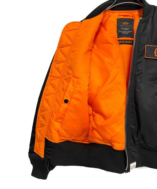 ALPHA（アルファ）ALPHA (アルファ) GIANTS (ジャイアンツ) MA-1フライトジャケット ブラック サイズ:Mの古着・服飾アイテム