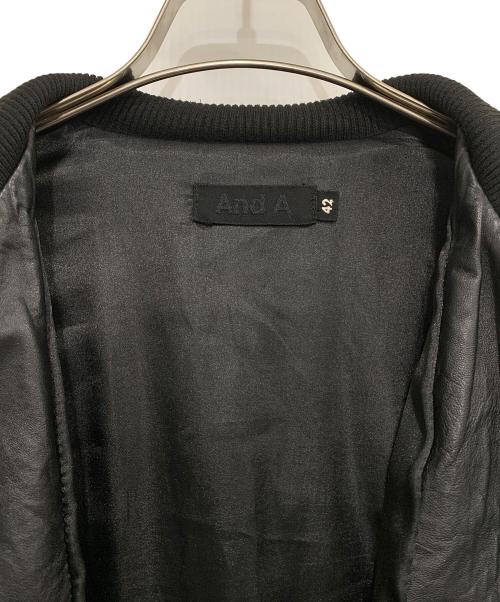 And A（アンド エー）And A (アンド エー) レザージャケット ブラック サイズ:SIZE42の古着・服飾アイテム