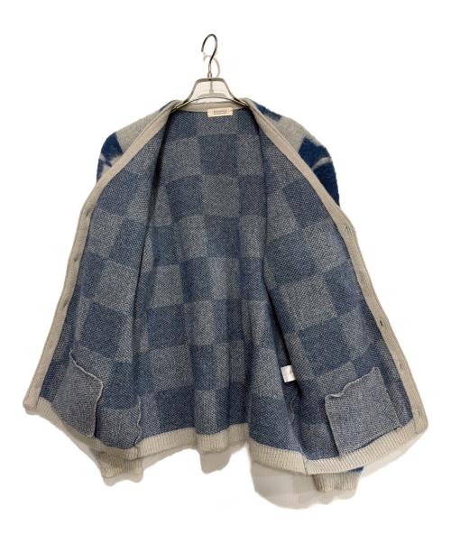 RADIALL（ラディアル）RADIALL (ラディアル) 厚手ニットカーディガン ブルー×グレー サイズ:XLの古着・服飾アイテム