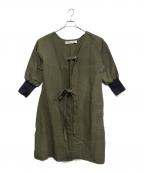 kapocカポック）の古着「長袖ワンピース」｜グリーン
