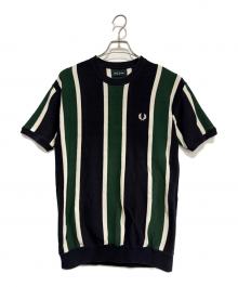 FRED PERRY（フレッドペリー）の古着「薄手ニット」｜ネイビー×グリーン