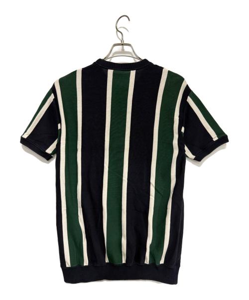 FRED PERRY（フレッドペリー）FRED PERRY (フレッドペリー) 薄手ニット ネイビー×グリーン サイズ:Sの古着・服飾アイテム