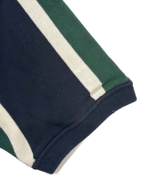 FRED PERRY（フレッドペリー）FRED PERRY (フレッドペリー) 薄手ニット ネイビー×グリーン サイズ:Sの古着・服飾アイテム