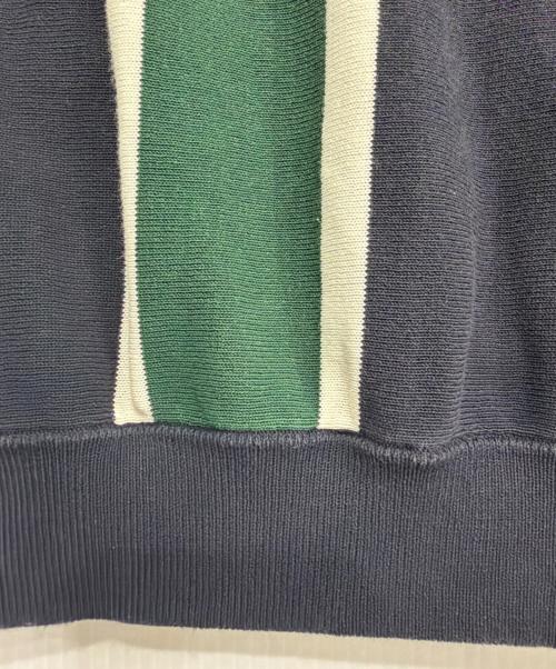 FRED PERRY（フレッドペリー）FRED PERRY (フレッドペリー) 薄手ニット ネイビー×グリーン サイズ:Sの古着・服飾アイテム