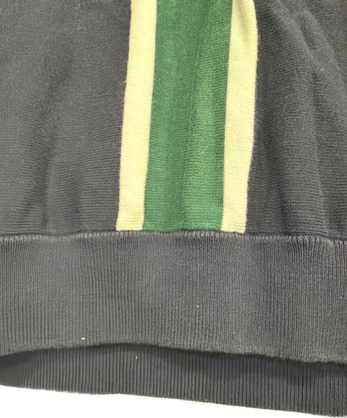 FRED PERRY（フレッドペリー）FRED PERRY (フレッドペリー) 薄手ニット ネイビー×グリーン サイズ:Sの古着・服飾アイテム