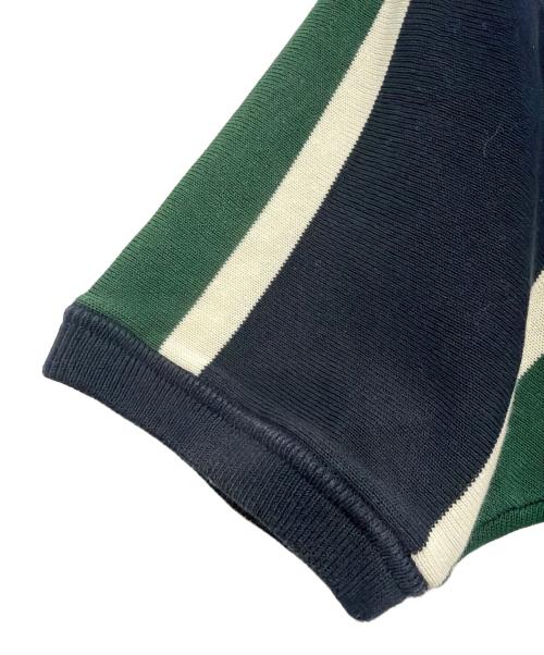 FRED PERRY（フレッドペリー）FRED PERRY (フレッドペリー) 薄手ニット ネイビー×グリーン サイズ:Sの古着・服飾アイテム