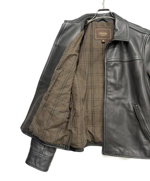 COACH（コーチ）COACH (コーチ) レザージャケット ブラック サイズ:Lの古着・服飾アイテム