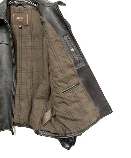 COACH（コーチ）COACH (コーチ) レザージャケット ブラック サイズ:Lの古着・服飾アイテム