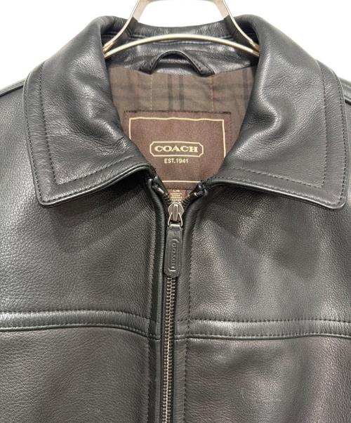 COACH（コーチ）COACH (コーチ) レザージャケット ブラック サイズ:Lの古着・服飾アイテム