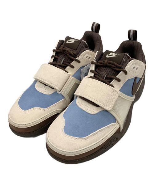 NIKE（ナイキ）NIKE (ナイキ) TRAVIS SCOTT (トラヴィススコット) スニーカー ホワイト×ブラウン×スカイブルー サイズ:27 未使用品の古着・服飾アイテム