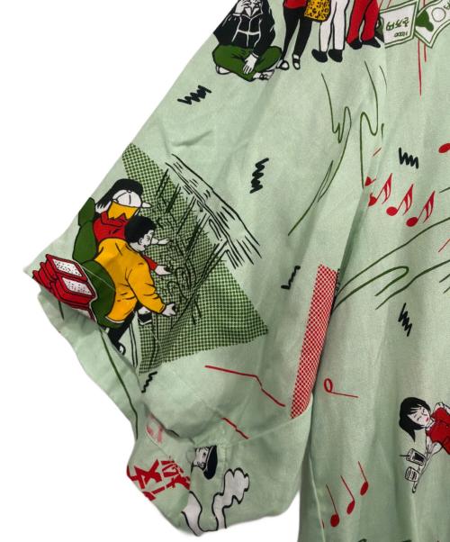 EANBE（イアンベ）eanbe (イアンベ) アロハシャツ グリーン サイズ:Lの古着・服飾アイテム