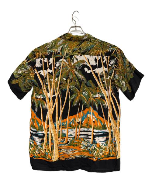 HAWAIIAN（ハワイアン）HAWAIIAN (ハワイアン) アロハシャツ ブラック×グリーン サイズ:Lの古着・服飾アイテム