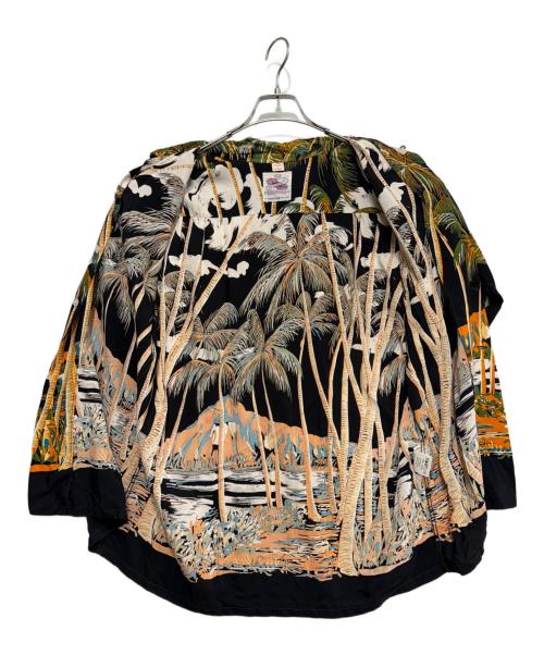 HAWAIIAN（ハワイアン）HAWAIIAN (ハワイアン) アロハシャツ ブラック×グリーン サイズ:Lの古着・服飾アイテム