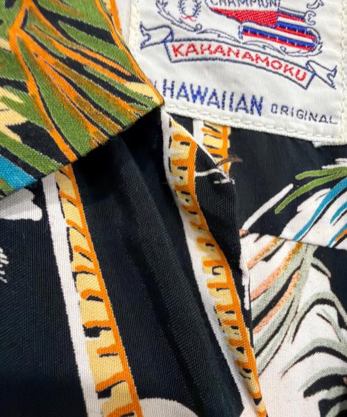 HAWAIIAN（ハワイアン）HAWAIIAN (ハワイアン) アロハシャツ ブラック×グリーン サイズ:Lの古着・服飾アイテム