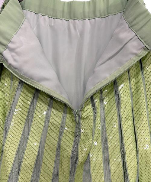 Diagram（ダイアグラム）Diagram (ダイアグラム) レーススパンコールスカート グリーン サイズ:36の古着・服飾アイテム