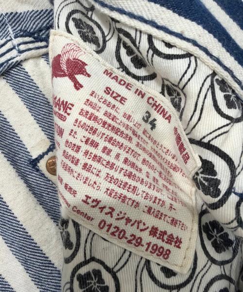 EVISU（エヴィス）EVISU (エヴィス) デニムパンツ ホワイト×ブルー サイズ:34の古着・服飾アイテム