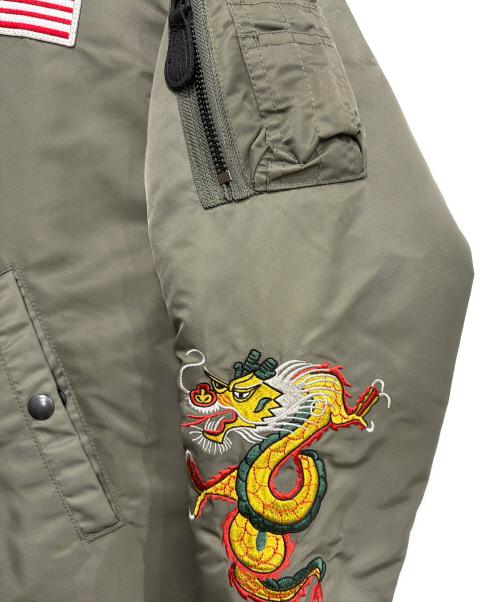HOUSTON（ヒューストン）HOUSTON (ヒューストン) MA-1ジャケット オリーブ サイズ:XLの古着・服飾アイテム