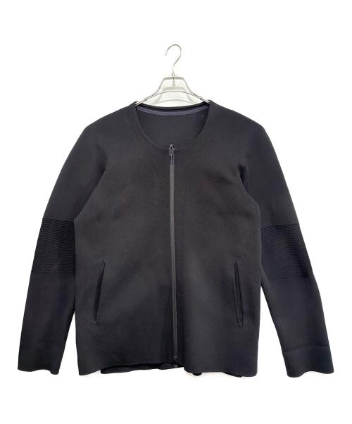 DESCENTE（デサント）DESCENTE (デサント) フュージョンニットノーカラーカーディガン ブラック サイズ:Oの古着・服飾アイテム