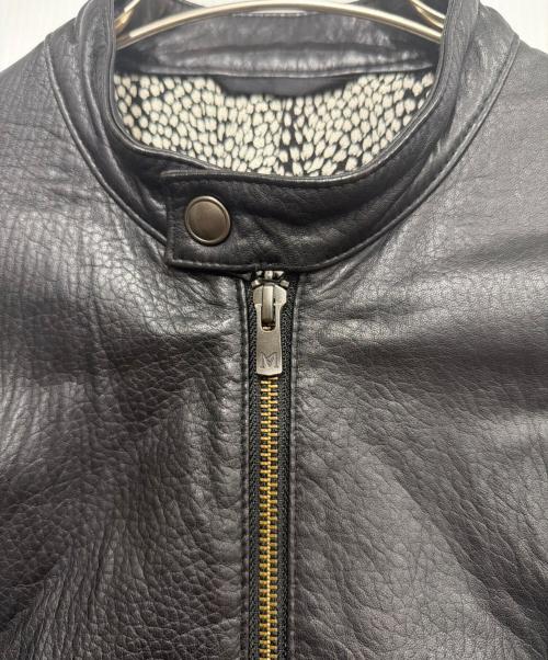 MICHEL KLEIN（ミッシェルクラン）MICHEL KLEIN (ミッシェルクラン) レザーブルゾン ブラック サイズ:46の古着・服飾アイテム