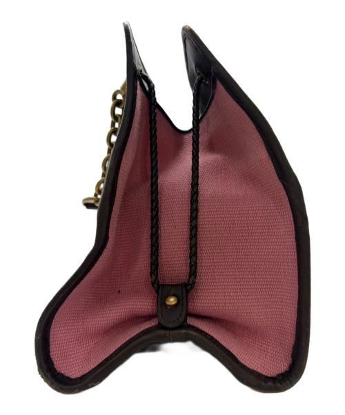 BOTTEGA VENETA（ボッテガベネタ）BOTTEGA VENETA (ボッテガベネタ) チェーンハンドバッグ ピンク×ブラウンの古着・服飾アイテム