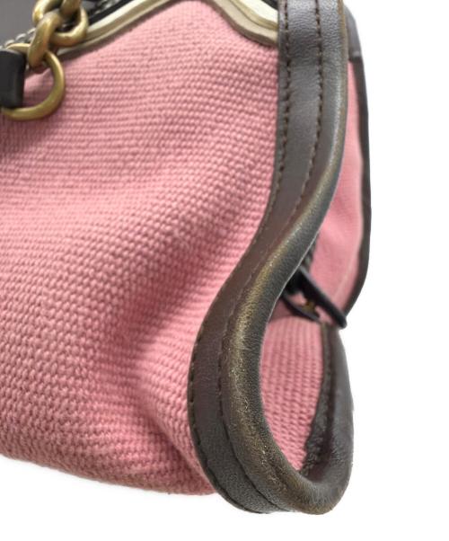 BOTTEGA VENETA（ボッテガベネタ）BOTTEGA VENETA (ボッテガベネタ) チェーンハンドバッグ ピンク×ブラウンの古着・服飾アイテム