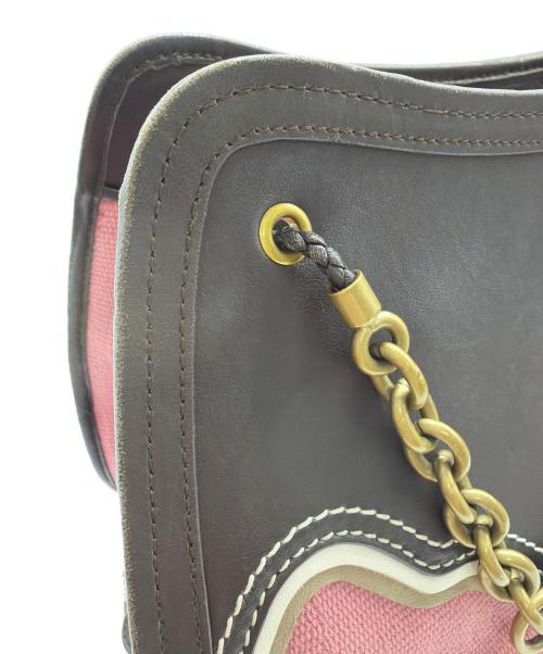 BOTTEGA VENETA（ボッテガベネタ）BOTTEGA VENETA (ボッテガベネタ) チェーンハンドバッグ ピンク×ブラウンの古着・服飾アイテム