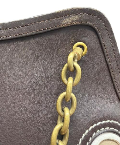 BOTTEGA VENETA（ボッテガベネタ）BOTTEGA VENETA (ボッテガベネタ) チェーンハンドバッグ ピンク×ブラウンの古着・服飾アイテム