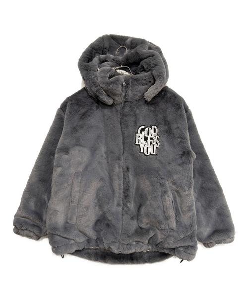GOD BLESS YOU（ゴッド ブレス ユー）GOD BLESS YOU (ゴッド ブレス ユー) フェイクファージャケット グレー サイズ:Lの古着・服飾アイテム