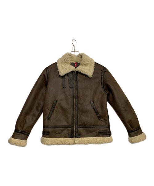 ALPHA（アルファ）ALPHA (アルファ) フェイクムートンジャケット ブラウン サイズ:Lの古着・服飾アイテム