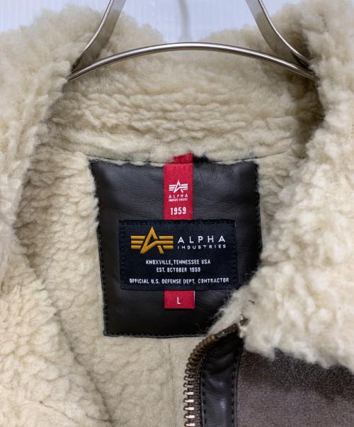 ALPHA（アルファ）ALPHA (アルファ) フェイクムートンジャケット ブラウン サイズ:Lの古着・服飾アイテム