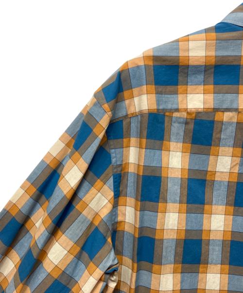 GUCCI（グッチ）GUCCI (グッチ) Freyja Hartas Animal Embroidery Check Shirt シャツ ブルー×オレンジ SIZE 50 ブルー×オレンジ サイズ:50 未使用品の古着・服飾アイテム