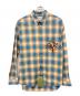 GUCCI（グッチ）の古着「Freyja Hartas Animal Embroidery Check Shirt シャツ ブルー×オレンジ SIZE 50」｜ブルー×オレンジ
