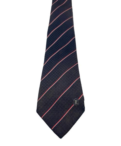 LOUIS VUITTON（ルイ ヴィトン）LOUIS VUITTON (ルイ ヴィトン) LOUIS VUITTON（ルイヴィトン）シルクネクタイ　ダミエ・エベヌ ネイビー サイズ:148cmの古着・服飾アイテム