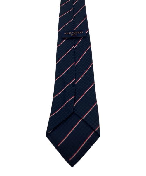 LOUIS VUITTON（ルイ ヴィトン）LOUIS VUITTON (ルイ ヴィトン) LOUIS VUITTON（ルイヴィトン）シルクネクタイ　ダミエ・エベヌ ネイビー サイズ:148cmの古着・服飾アイテム