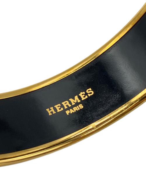HERMES（エルメス）HERMES (エルメス) バングル ブラック×ゴールド色の古着・服飾アイテム