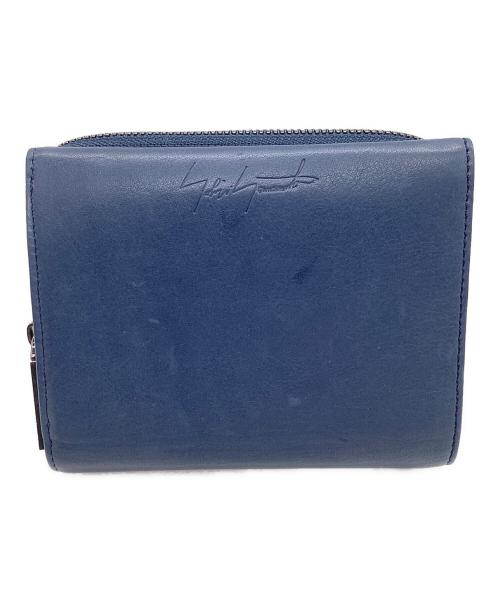 discord Yohji Yamamoto（ディスコード ヨウジヤマモト）discord Yohji Yamamoto (ディスコード ヨウジヤマモト) 2つ折り財布 ネイビーの古着・服飾アイテム