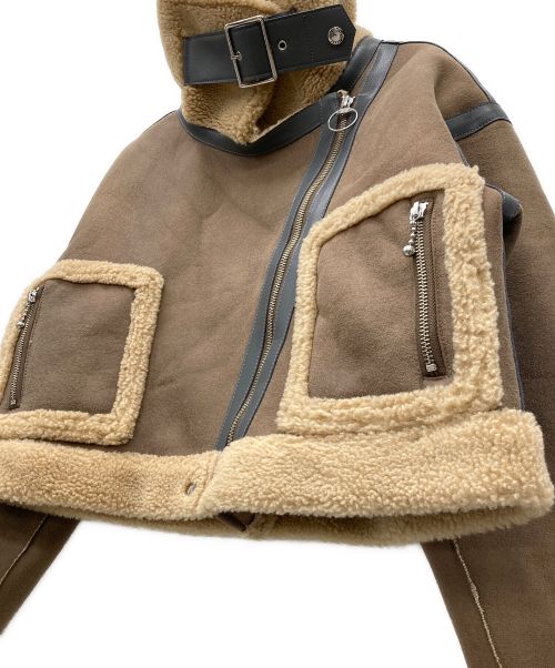 juemi（ジュエミ）juemi (ジュエミ) ショート丈フェイクムートンライダース ブラウン サイズ:SIZE　FREEの古着・服飾アイテム