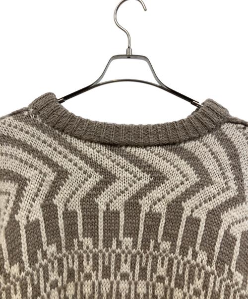 Pilgrim Surf+Supply（ピルグリム サーフサプライ）Pilgrim Surf+Supply (ピルグリム サーフサプライ) リバーシルブセーター シングルジャガード編み ブラウン×ホワイト サイズ:XLの古着・服飾アイテム