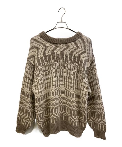 Pilgrim Surf+Supply（ピルグリム サーフサプライ）Pilgrim Surf+Supply (ピルグリム サーフサプライ) リバーシルブセーター シングルジャガード編み ブラウン×ホワイト サイズ:XLの古着・服飾アイテム