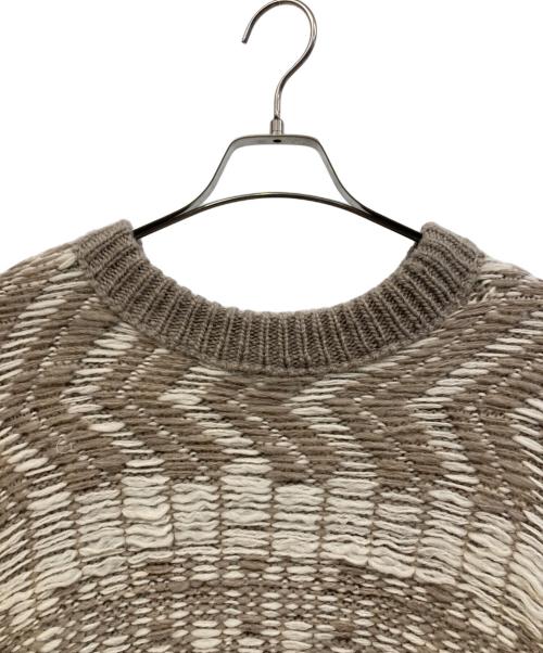 Pilgrim Surf+Supply（ピルグリム サーフサプライ）Pilgrim Surf+Supply (ピルグリム サーフサプライ) リバーシルブセーター シングルジャガード編み ブラウン×ホワイト サイズ:XLの古着・服飾アイテム