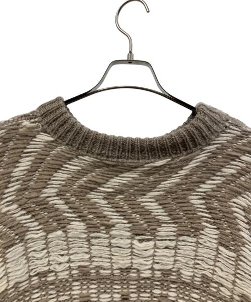 Pilgrim Surf+Supply（ピルグリム サーフサプライ）Pilgrim Surf+Supply (ピルグリム サーフサプライ) リバーシルブセーター シングルジャガード編み ブラウン×ホワイト サイズ:XLの古着・服飾アイテム