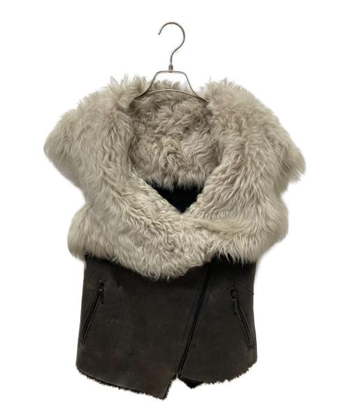 Karl Donoghue（カールドノヒュー）Karl Donoghue (カールドノヒュー) ムートンジレ ブラック×グレー サイズ:Sの古着・服飾アイテム