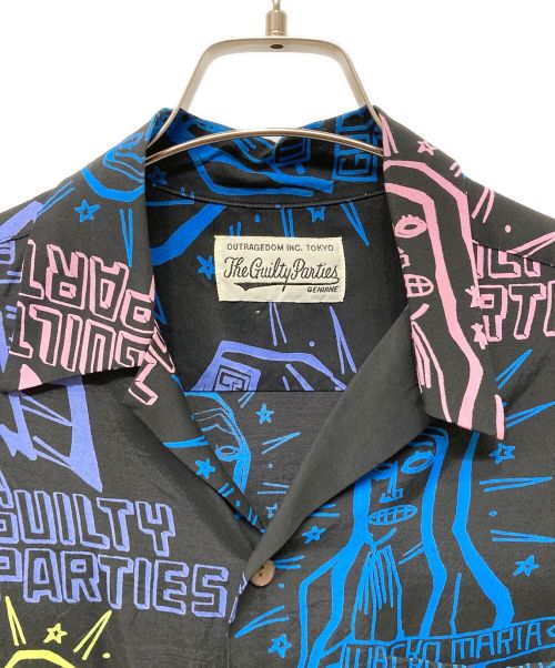 WACKO MARIA（ワコマリア）WACKO MARIA (ワコマリア) オープンカラーシャツ ブラック×マルチカラー サイズ:Sの古着・服飾アイテム