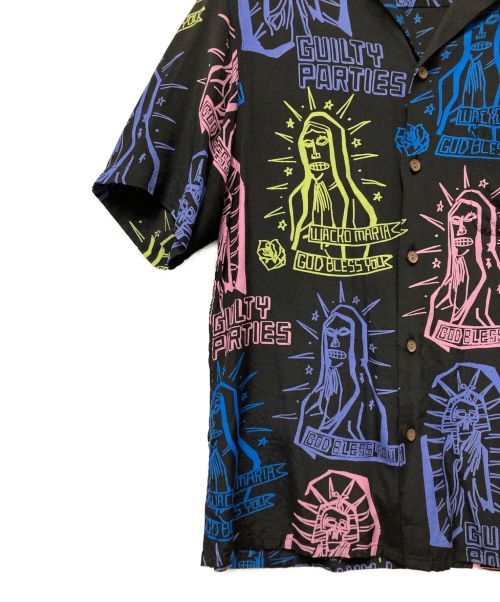 WACKO MARIA（ワコマリア）WACKO MARIA (ワコマリア) オープンカラーシャツ ブラック×マルチカラー サイズ:Sの古着・服飾アイテム