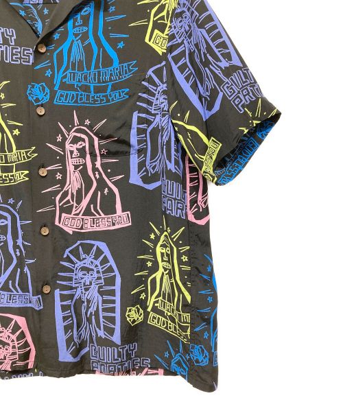 WACKO MARIA（ワコマリア）WACKO MARIA (ワコマリア) オープンカラーシャツ ブラック×マルチカラー サイズ:Sの古着・服飾アイテム