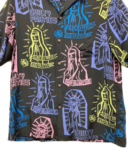 WACKO MARIA（ワコマリア）WACKO MARIA (ワコマリア) オープンカラーシャツ ブラック×マルチカラー サイズ:Sの古着・服飾アイテム