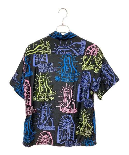 WACKO MARIA（ワコマリア）WACKO MARIA (ワコマリア) オープンカラーシャツ ブラック×マルチカラー サイズ:Sの古着・服飾アイテム