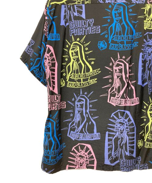 WACKO MARIA（ワコマリア）WACKO MARIA (ワコマリア) オープンカラーシャツ ブラック×マルチカラー サイズ:Sの古着・服飾アイテム