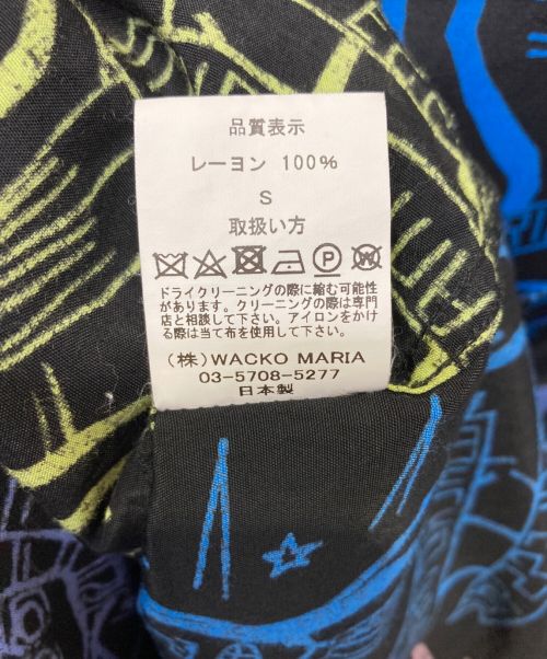 WACKO MARIA（ワコマリア）WACKO MARIA (ワコマリア) オープンカラーシャツ ブラック×マルチカラー サイズ:Sの古着・服飾アイテム