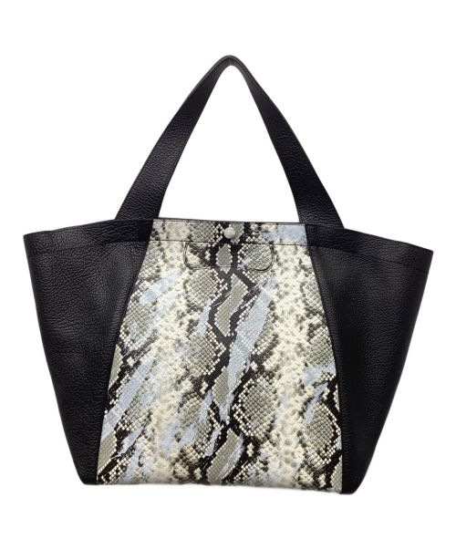 Maison Margiela（メゾンマルジェラ）Maison Margiela (メゾンマルジェラ) パイソン型押しトートバッグ ブラック×グレーの古着・服飾アイテム